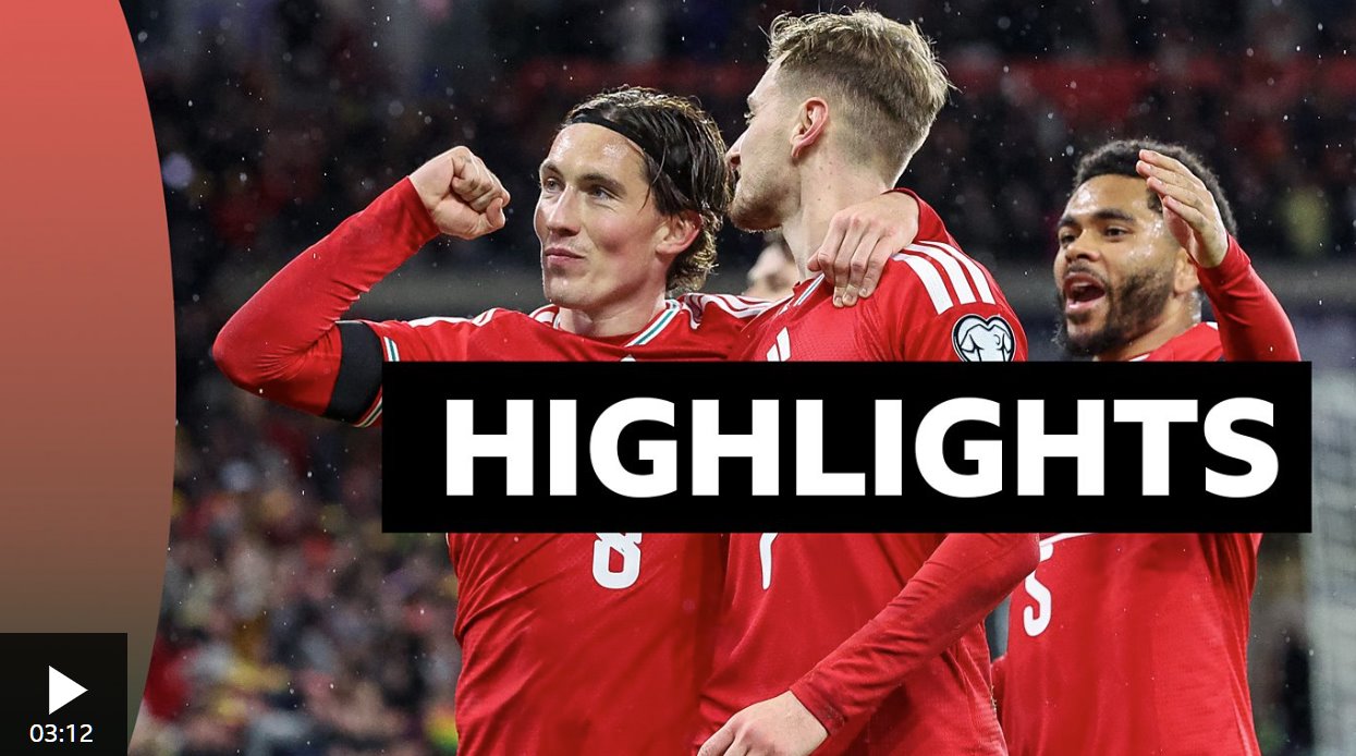 比賽集錦：威爾士 7-1 北馬其頓