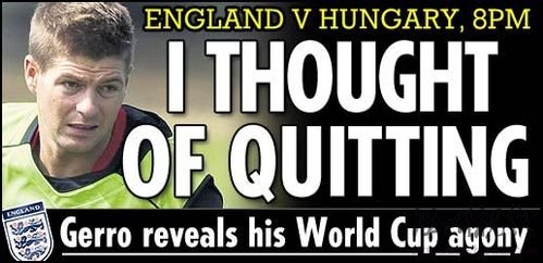 杰拉德自曝也想過退出英格蘭 對卡佩羅仍有信心