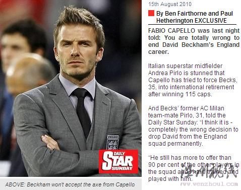 卡佩羅棄小貝遭皮爾洛指責 鐵帥自辯與他無過節